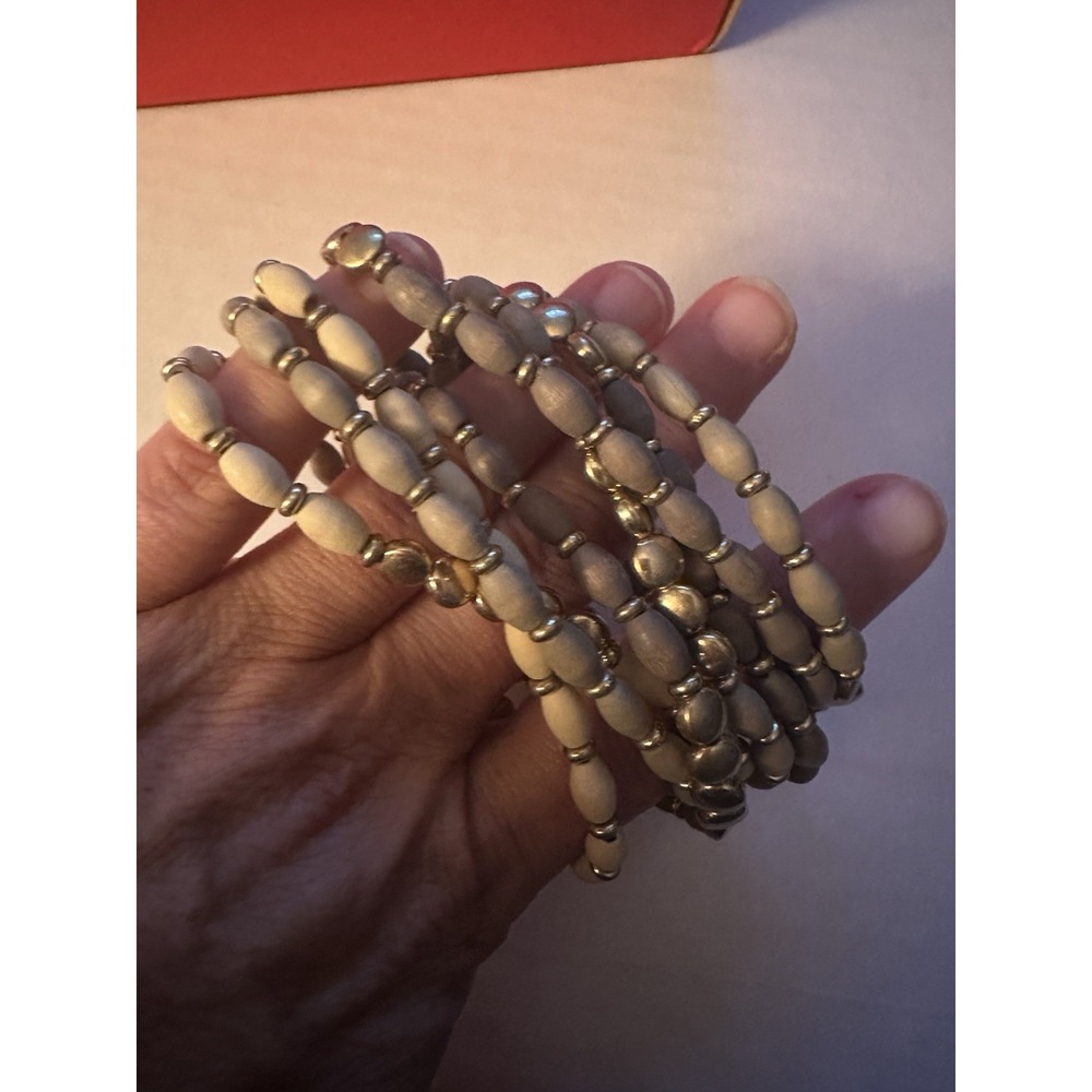 Plunder Design Trendy Bracelet Stack Multi Gold Gray Beaded Bracelet Set